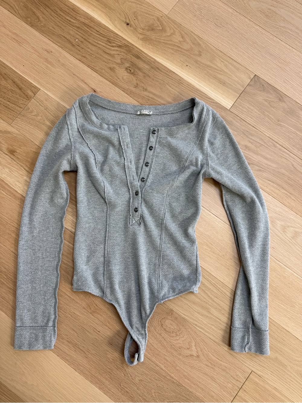 Free People Long-Sleeve Henley Bodysuit